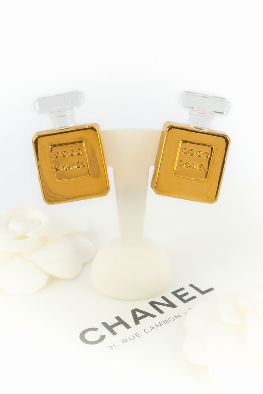 Boucles d'oreilles "flacon de parfum" Chanel