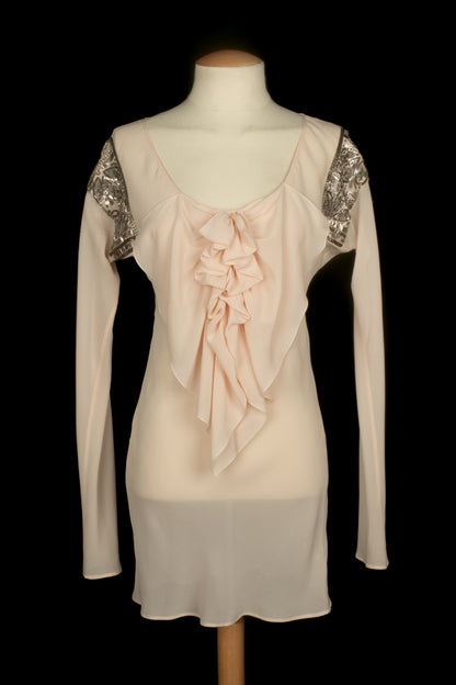 Haut en soie rose Galliano