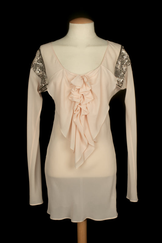 Haut en soie rose Galliano