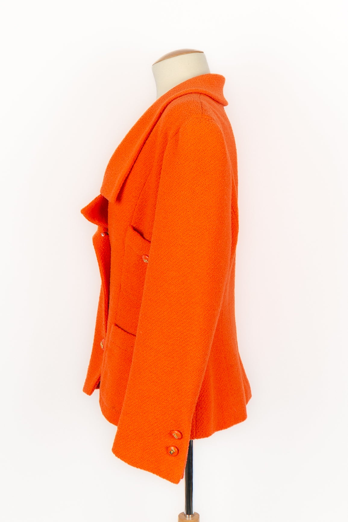 Veste orange Chanel 1990's