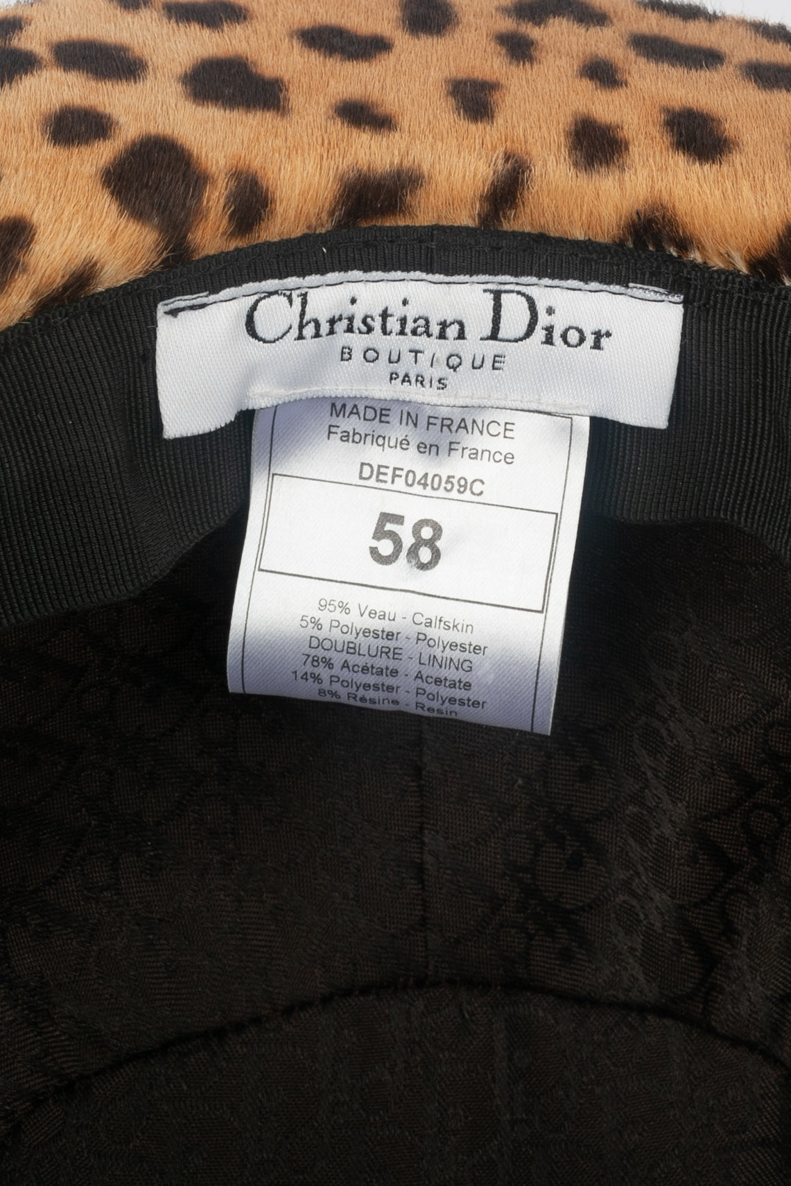 Chapeau Christian Dior Hiver 2004