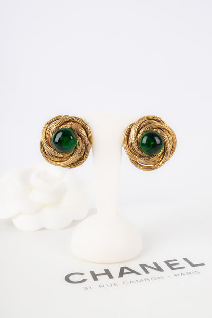 Boucles d'oreilles vertes Chanel