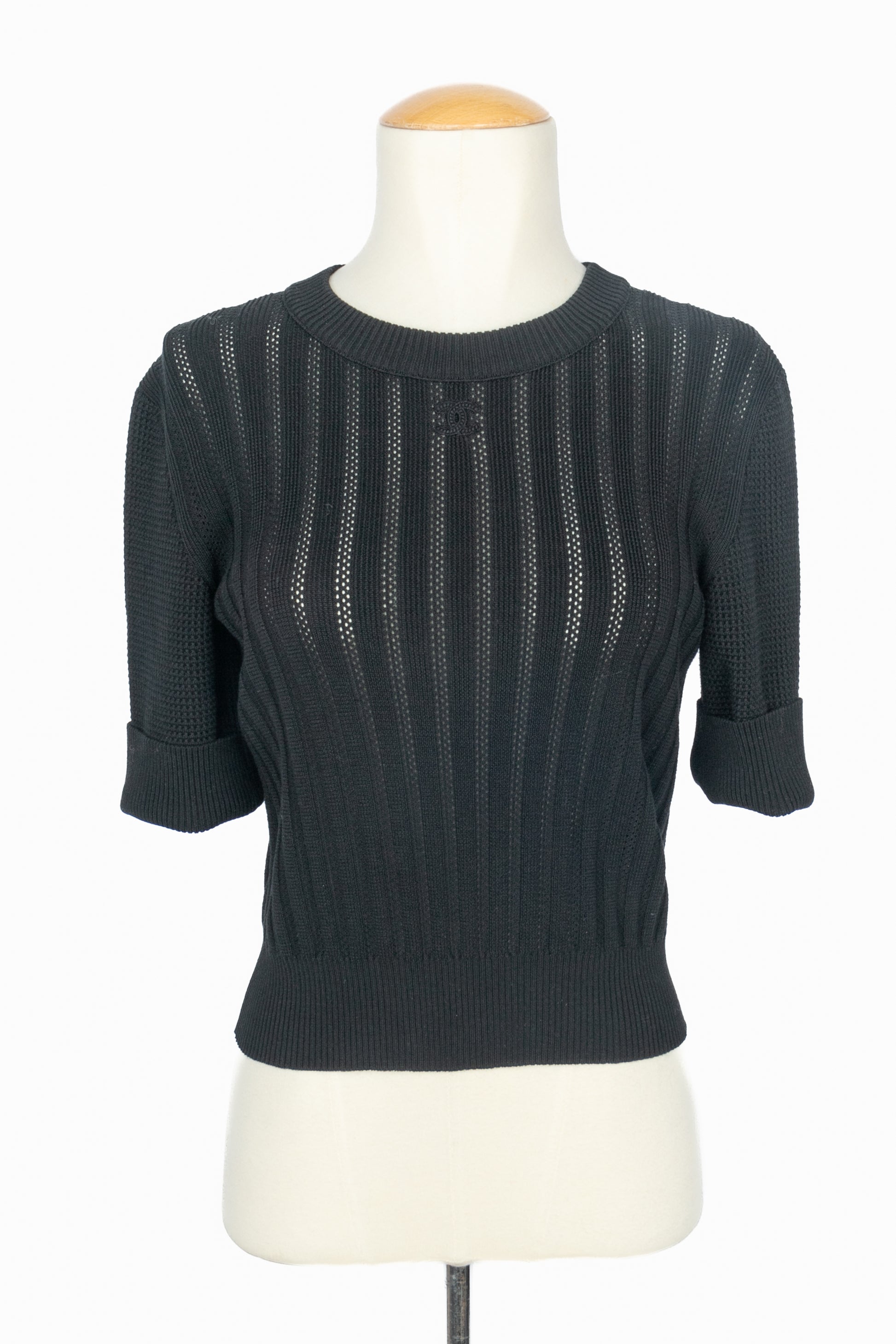 Haut en maille noire Chanel