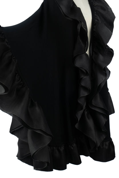 Cape en soie noire Isabel Canovas