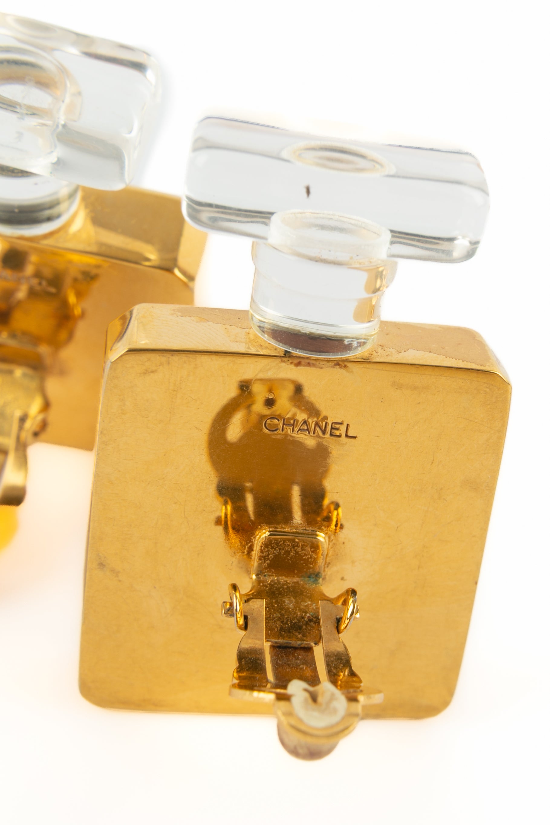 Boucles d'oreilles "flacon de parfum" Chanel