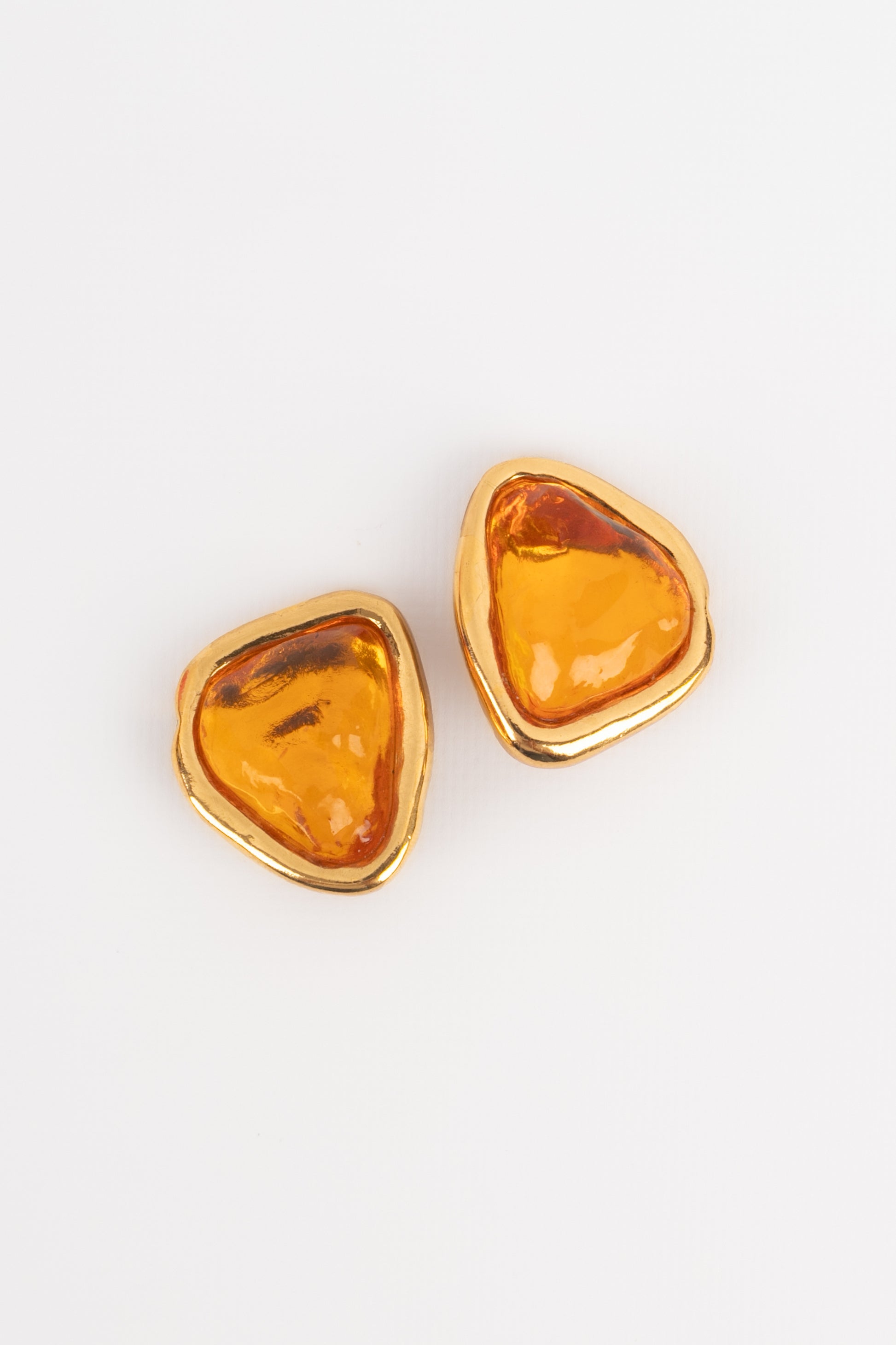 Boucles d'oreilles oranges Yves Saint Laurent