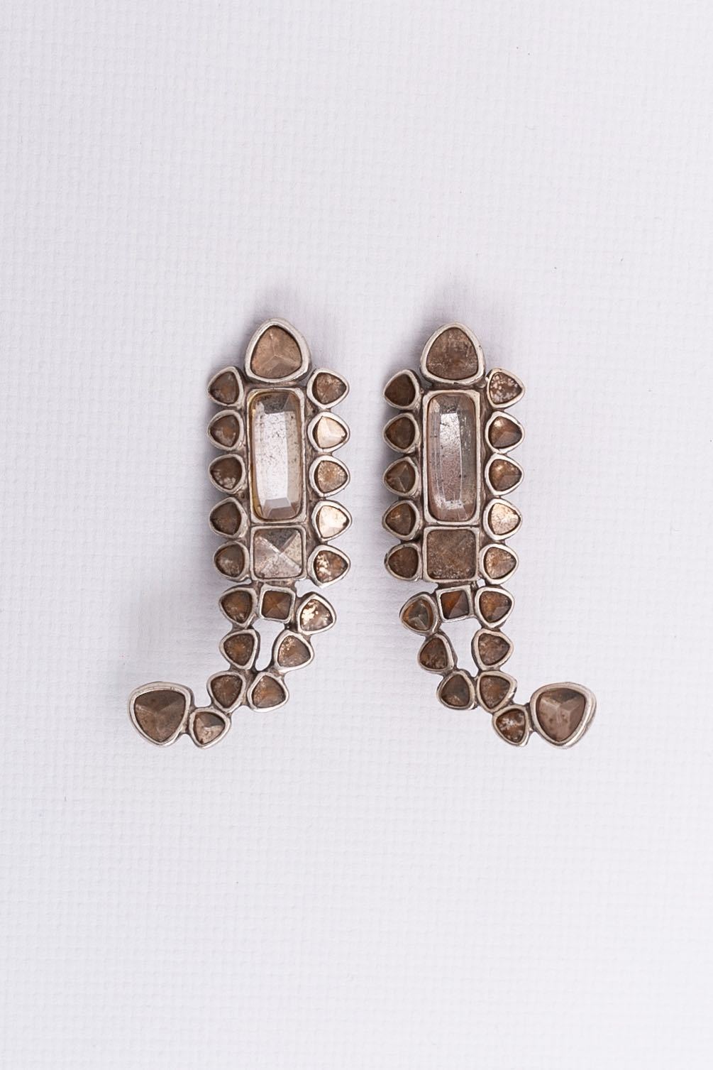 Boucles d'oreilles argentées Yves Saint Laurent