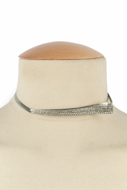 Collier "Barrette" argentée Dior 