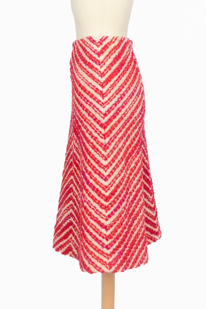 Tailleur rouge et blanc Chanel Haute Couture