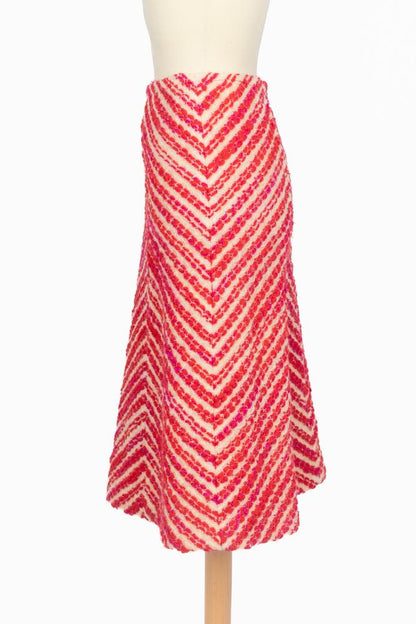 Tailleur rouge et blanc Chanel Haute Couture
