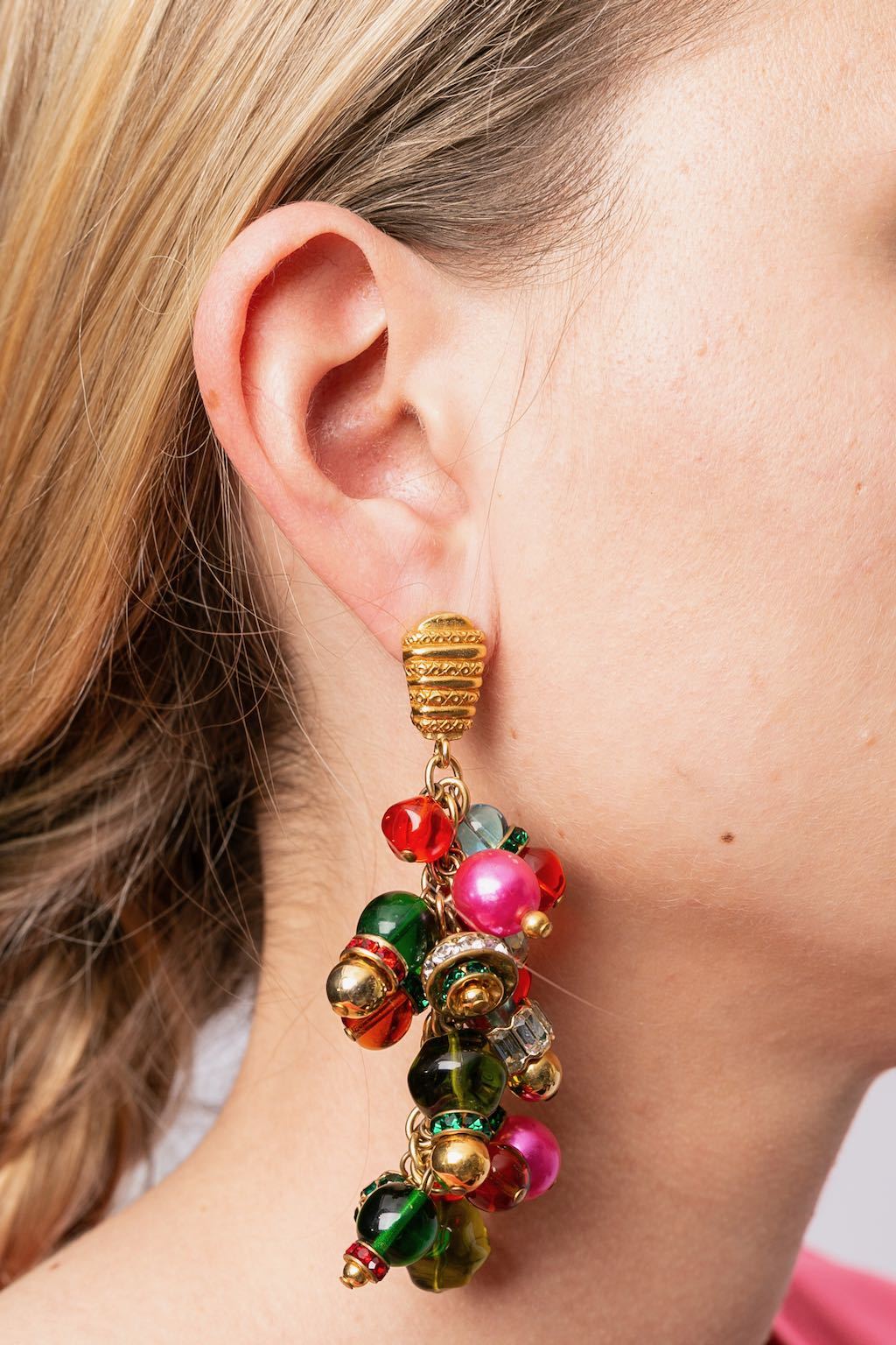 Boucles d'oreilles multicolores Dior