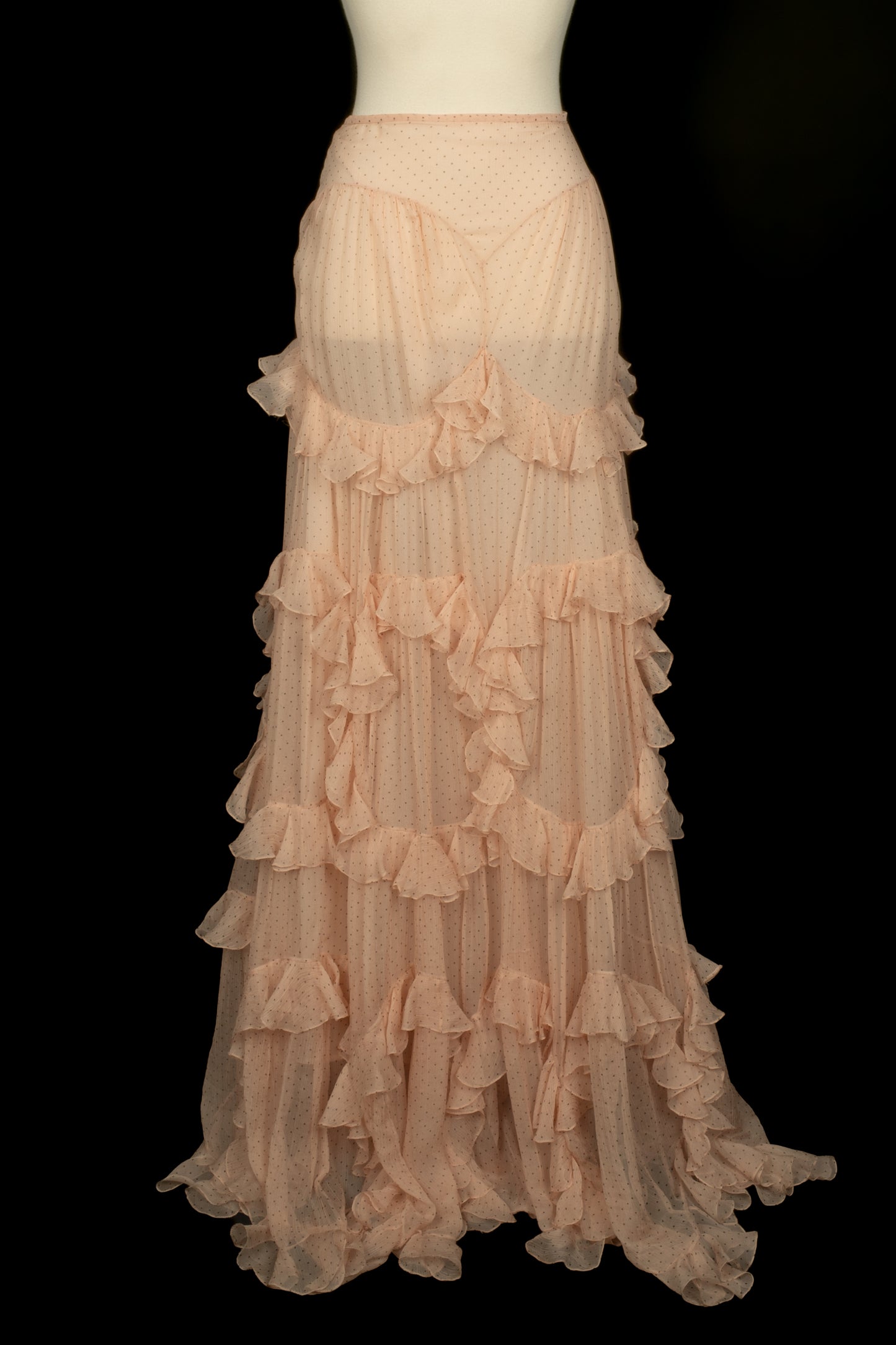 Jupe en mousseline rose Galliano