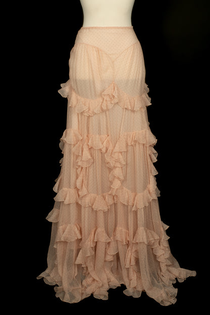 Jupe en mousseline rose Galliano