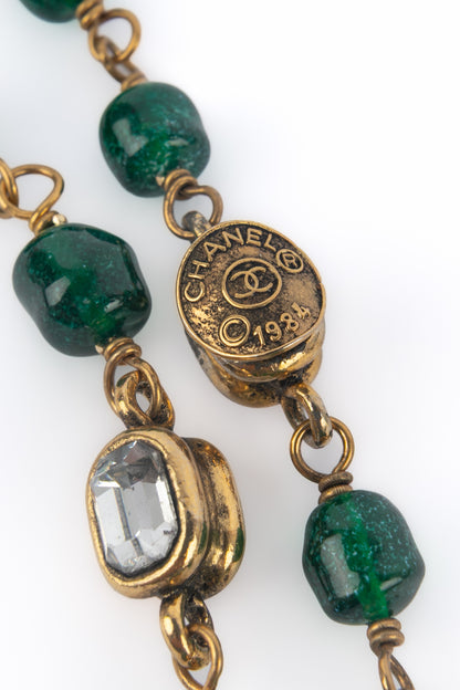Collier de perles vertes Chanel 1984