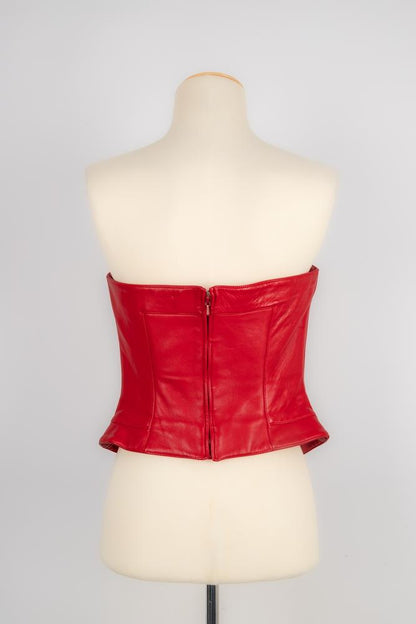 Veste et bustier en cuir Thierry Mugler