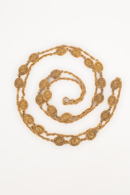 Collier doré Chanel 1980's