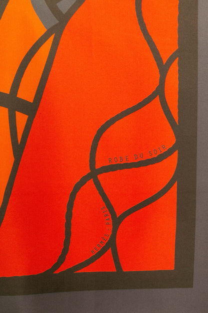 Foulard / Carré "Robe du soir pop" double face Hermès 