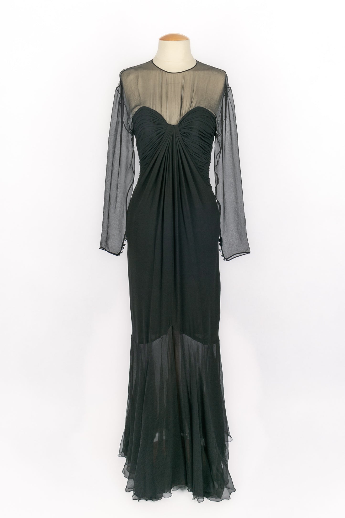 Robe en soie noire Chanel 