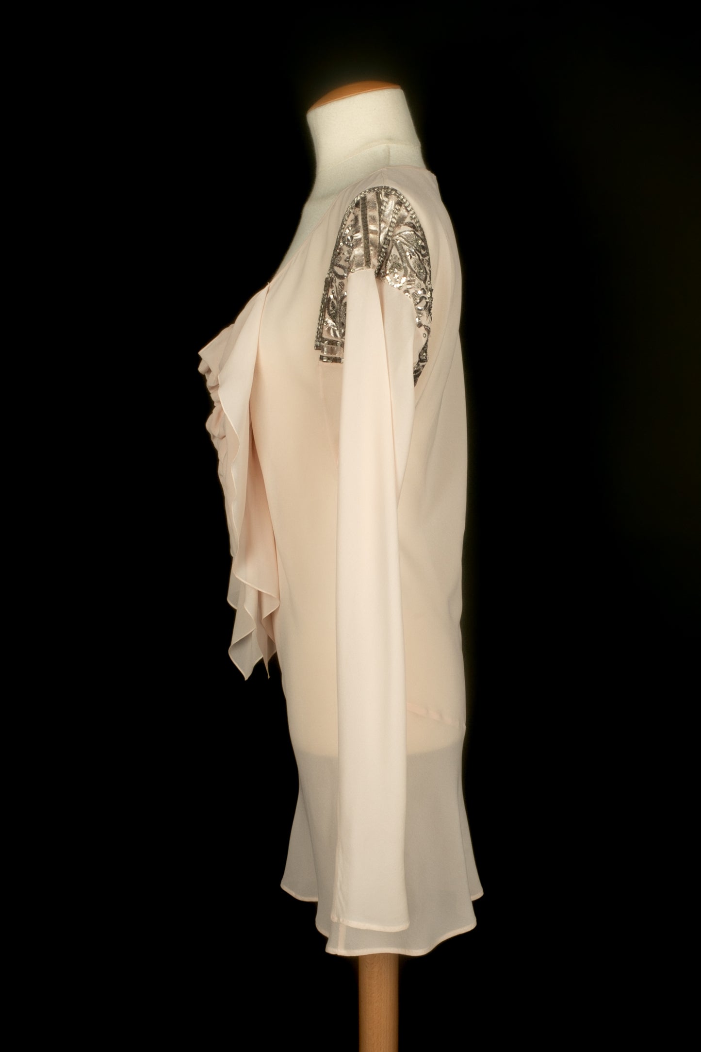 Haut en soie rose Galliano