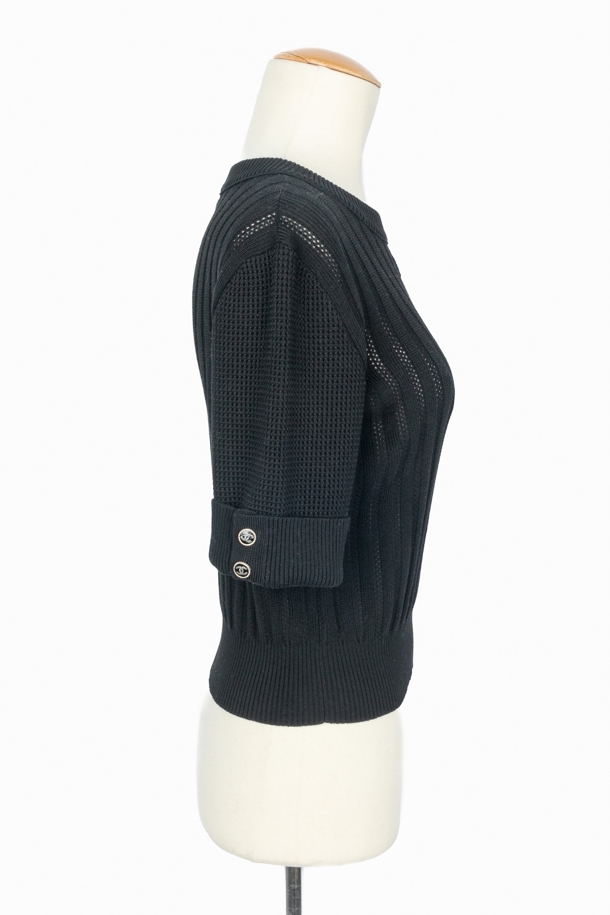 Haut en maille noire Chanel