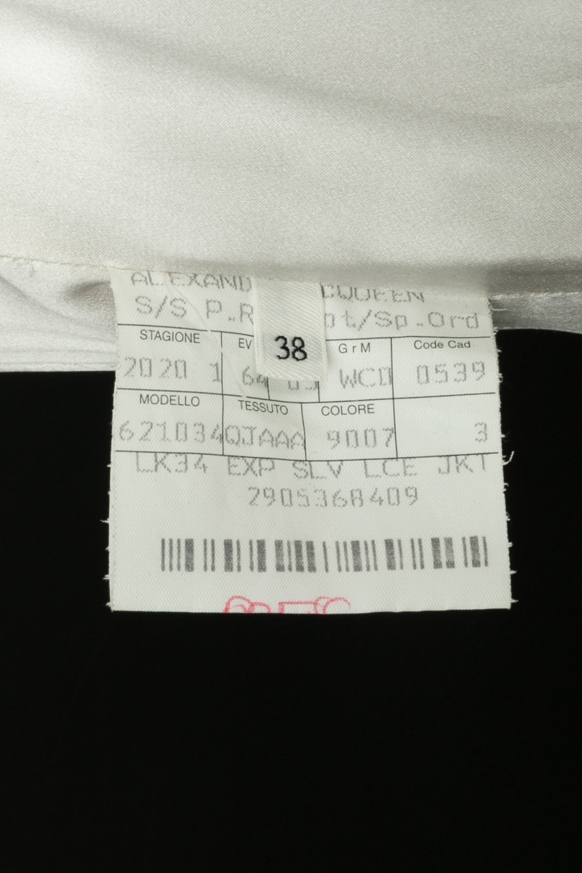 Veste Alexander McQueen Été 2020