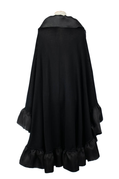 Cape en soie noire Isabel Canovas