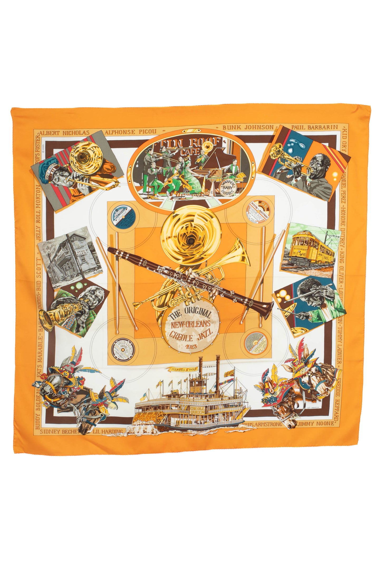 Foulard / Carré "The original New-Orléans créole Jazz 1923" Hermès