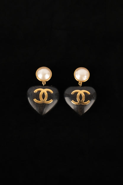 Boucles d'oreilles coeur Chanel 1992