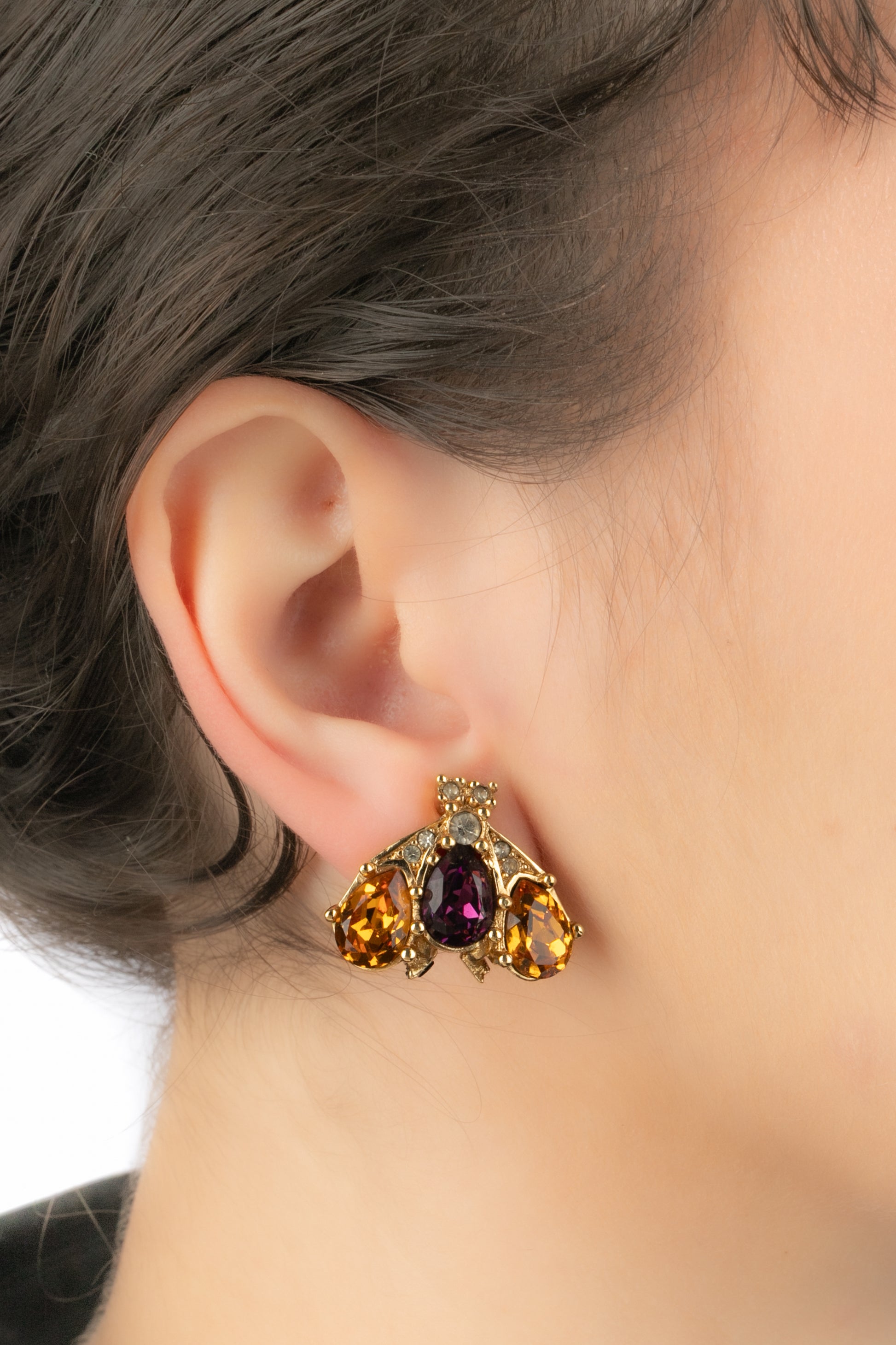 Boucles d'oreilles abeilles Dior 