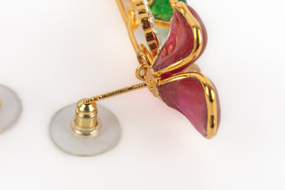 Boucles d'oreilles roses Augustine