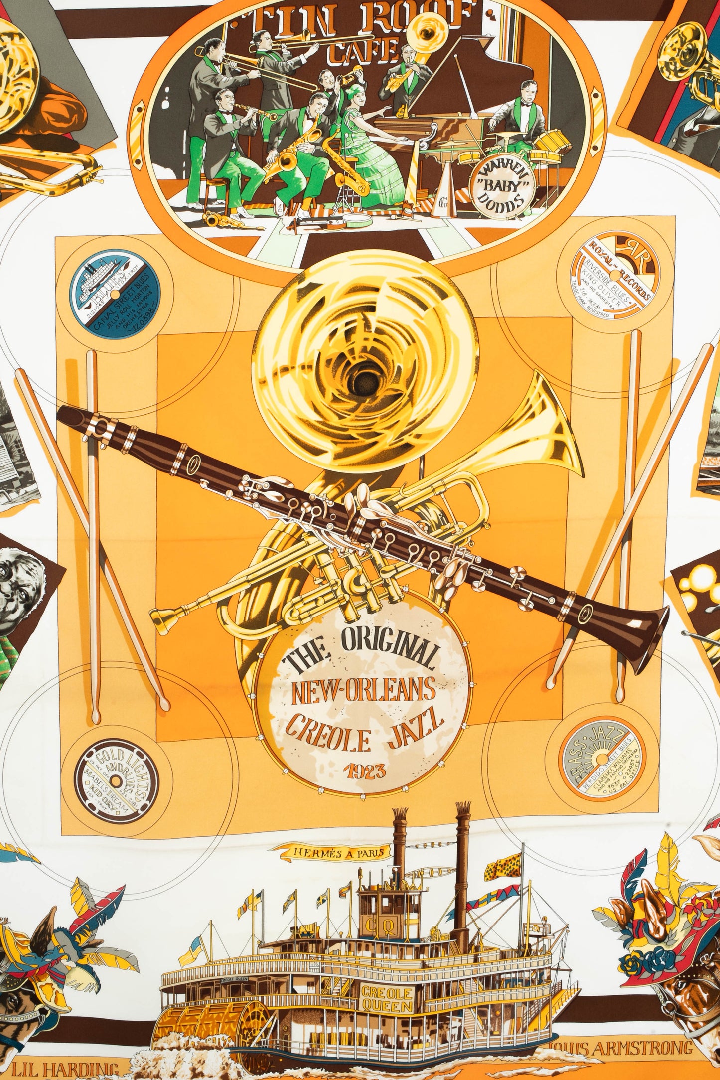 Foulard / Carré "The original New-Orléans créole Jazz 1923" Hermès