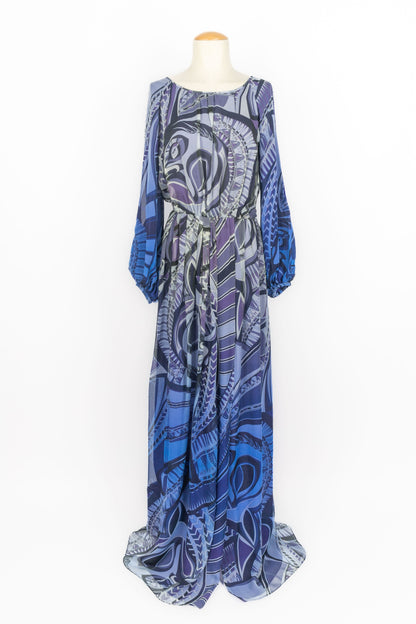 Robe en soie bleue Emilio Pucci