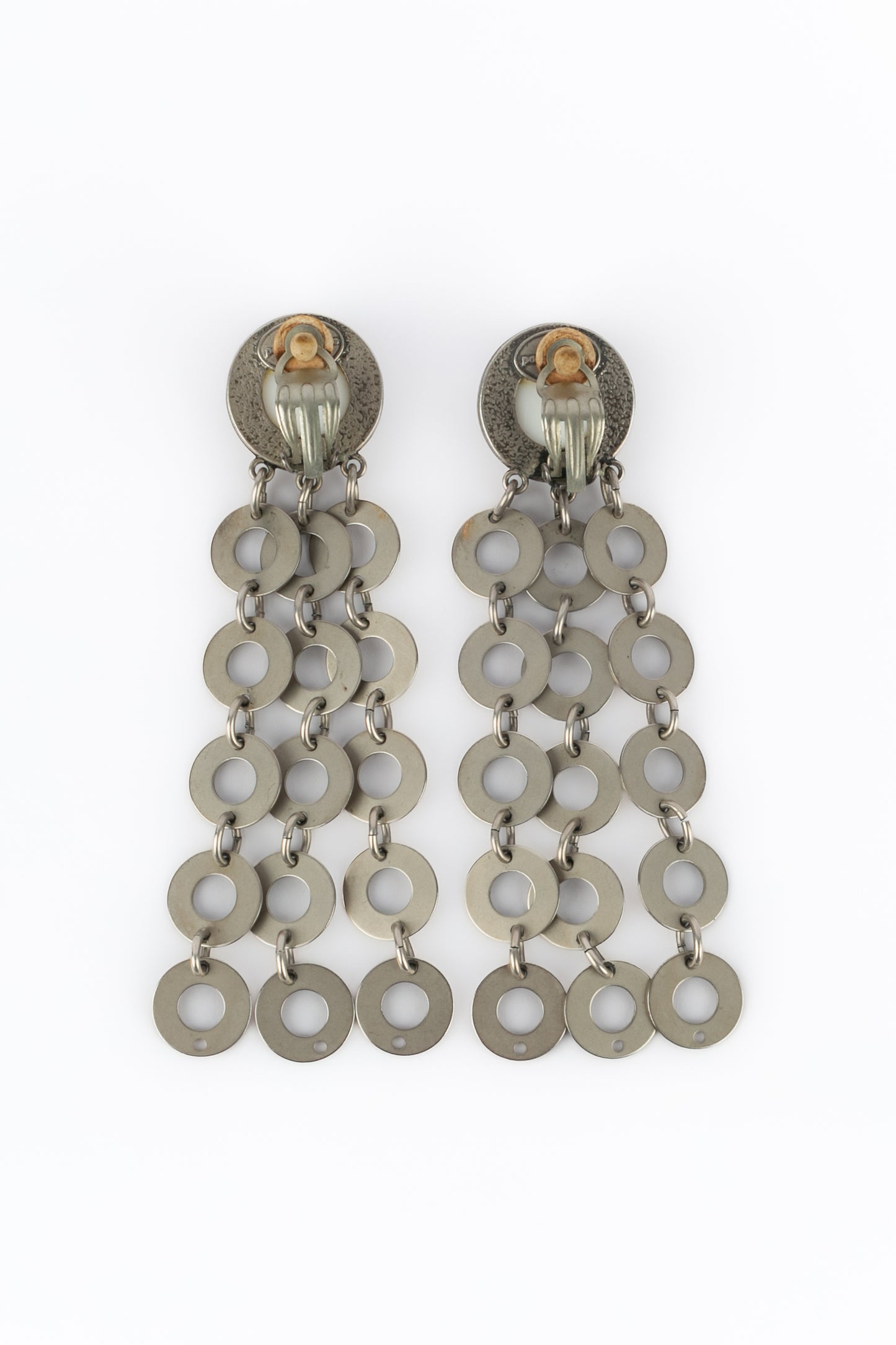 Boucles d'oreilles argentées Paco Rabanne