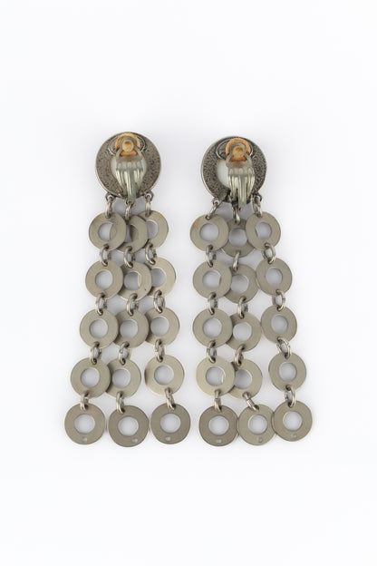 Boucles d'oreilles argentées Paco Rabanne