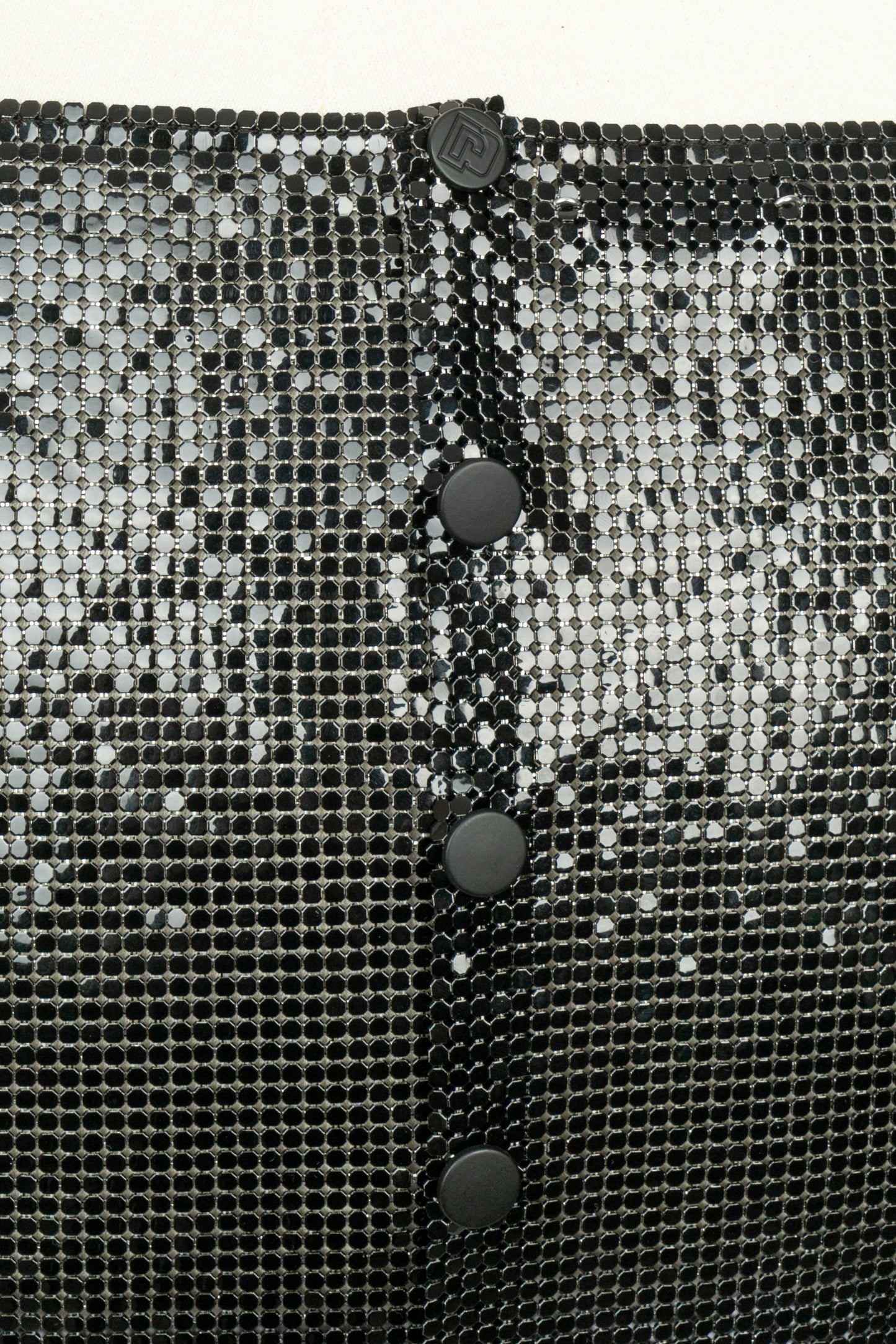 Jupe métallique noire Paco Rabanne