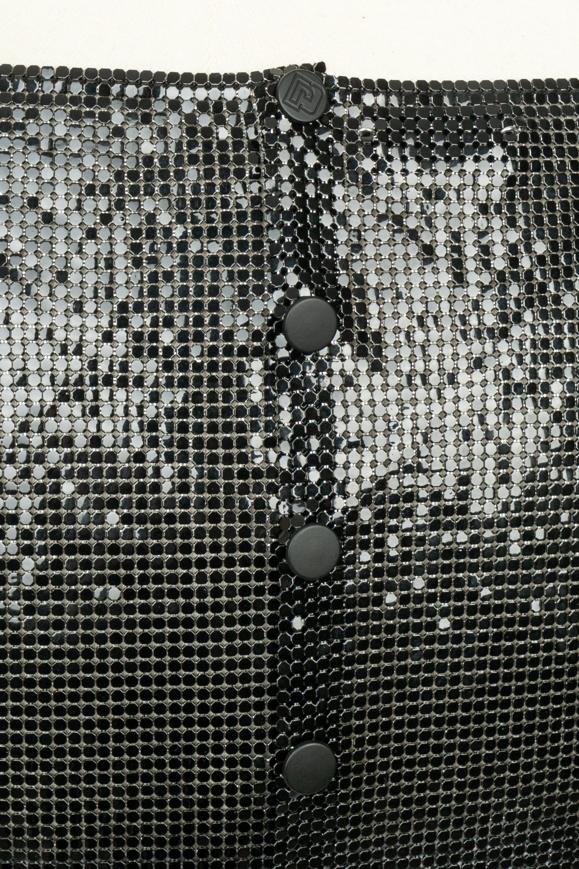 Jupe métallique noire Paco Rabanne