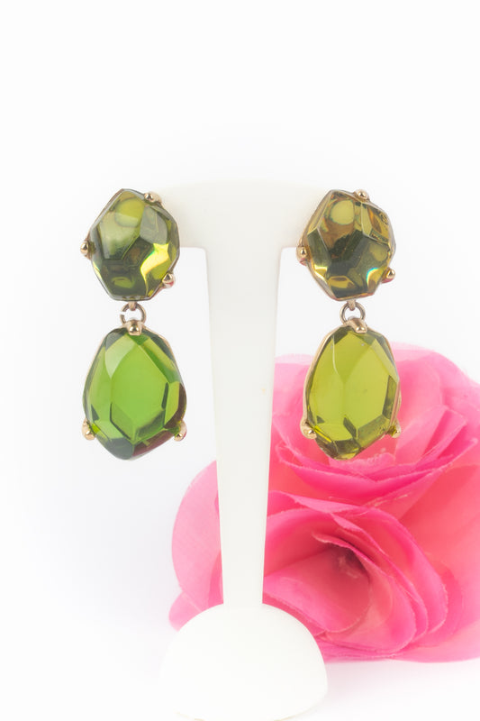 Boucles d'oreilles vertes Yves Saint Laurent