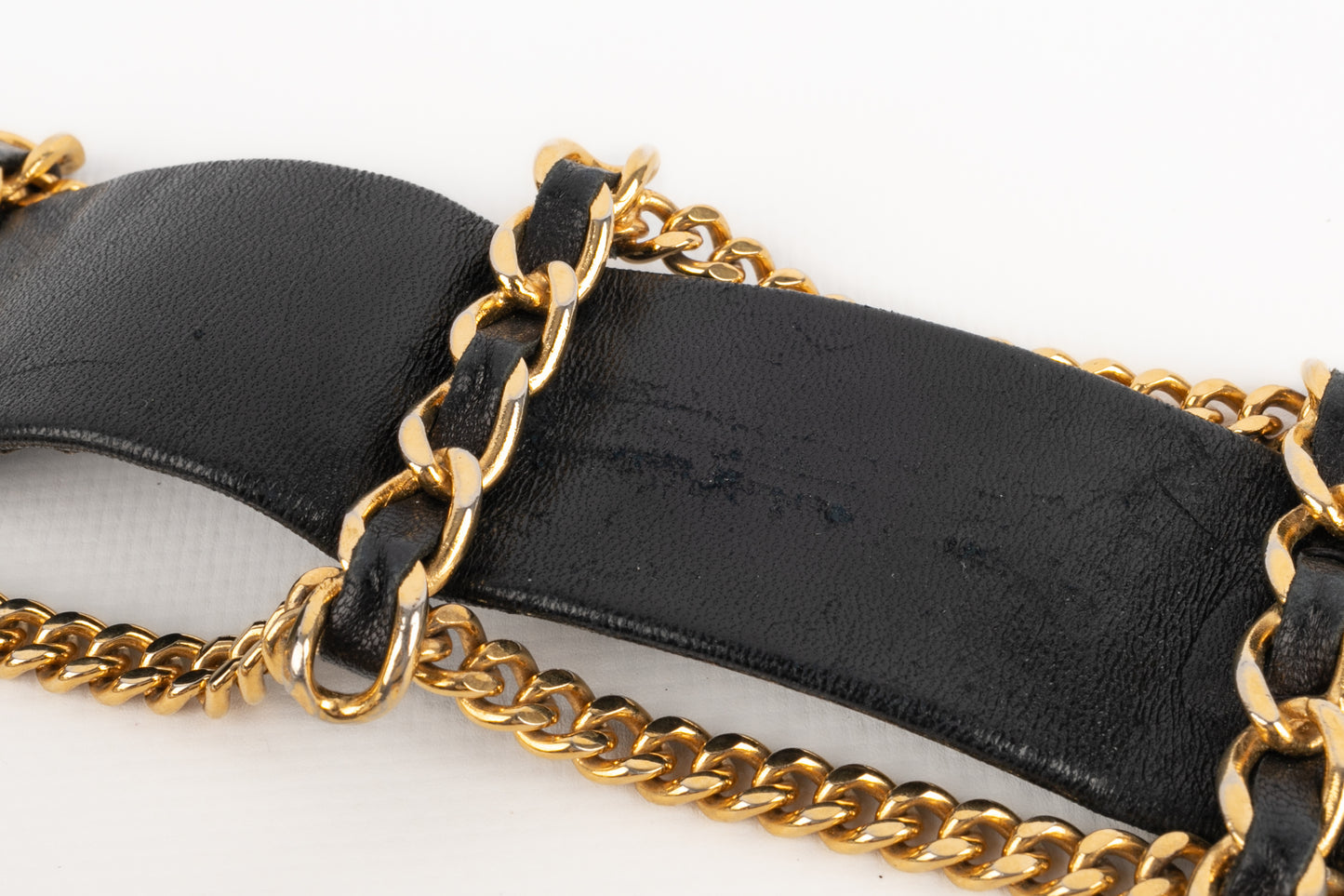 Ceinture en cuir Chanel 1980's