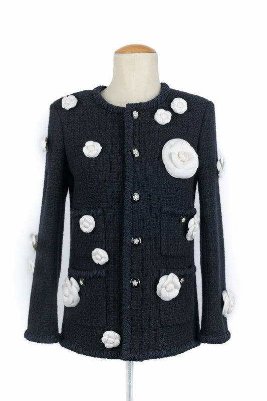 Veste "camélias" Chanel Hiver 2023