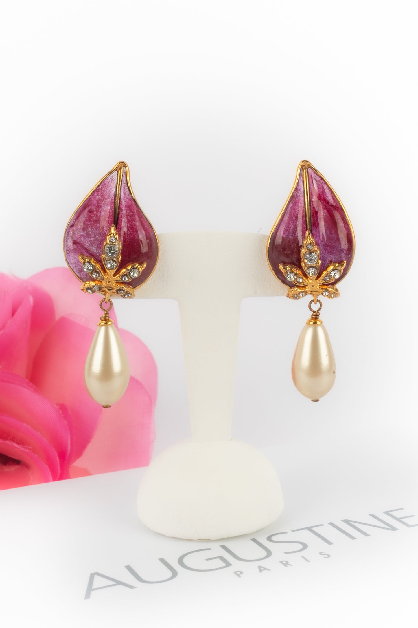 Boucles d'oreilles roses Augustine
