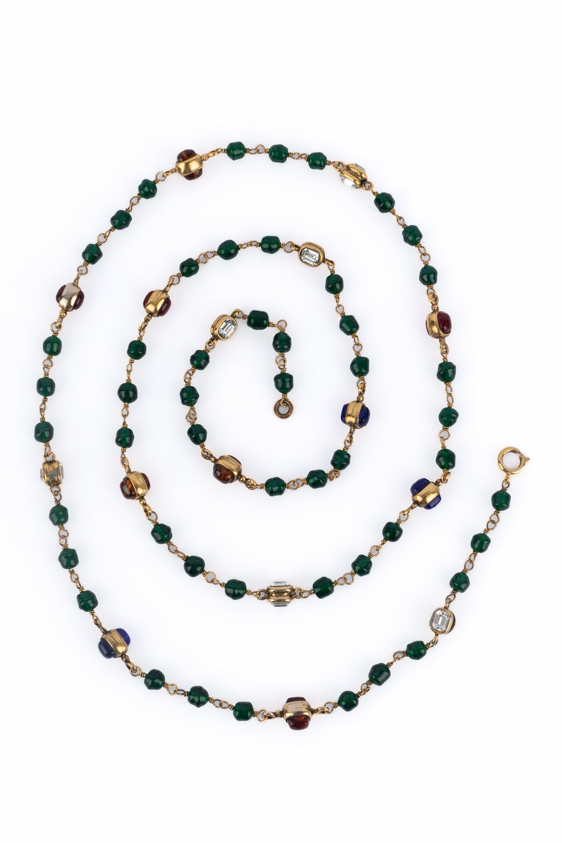 Collier de perles vertes Chanel 1984