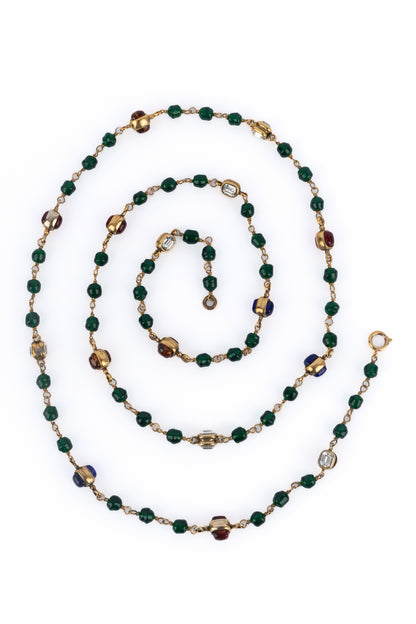 Collier de perles vertes Chanel 1984