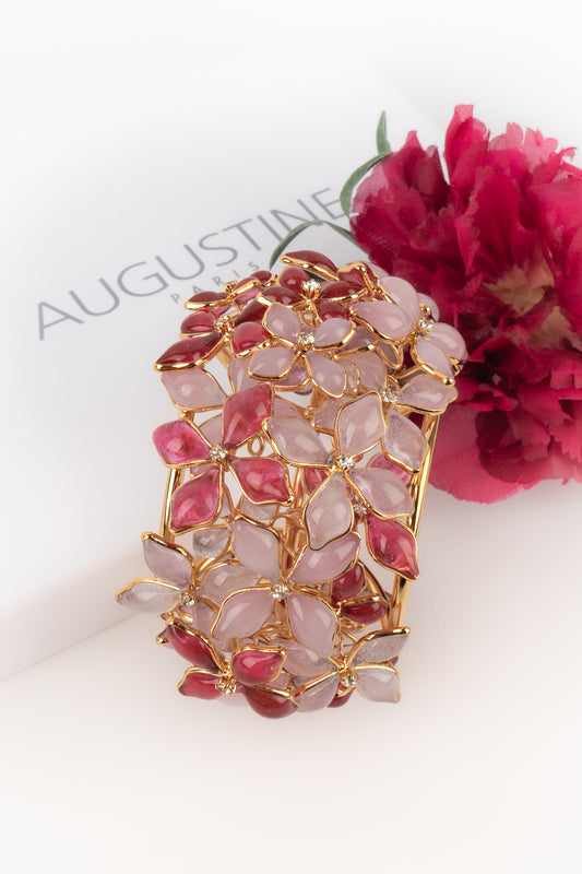 Bracelet de fleurs roses Augustine