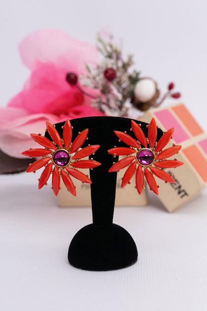 Boucles d'oreilles oranges Yves Saint Laurent