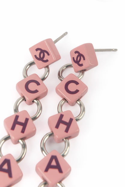 Boucles d'oreilles roses Chanel 2004