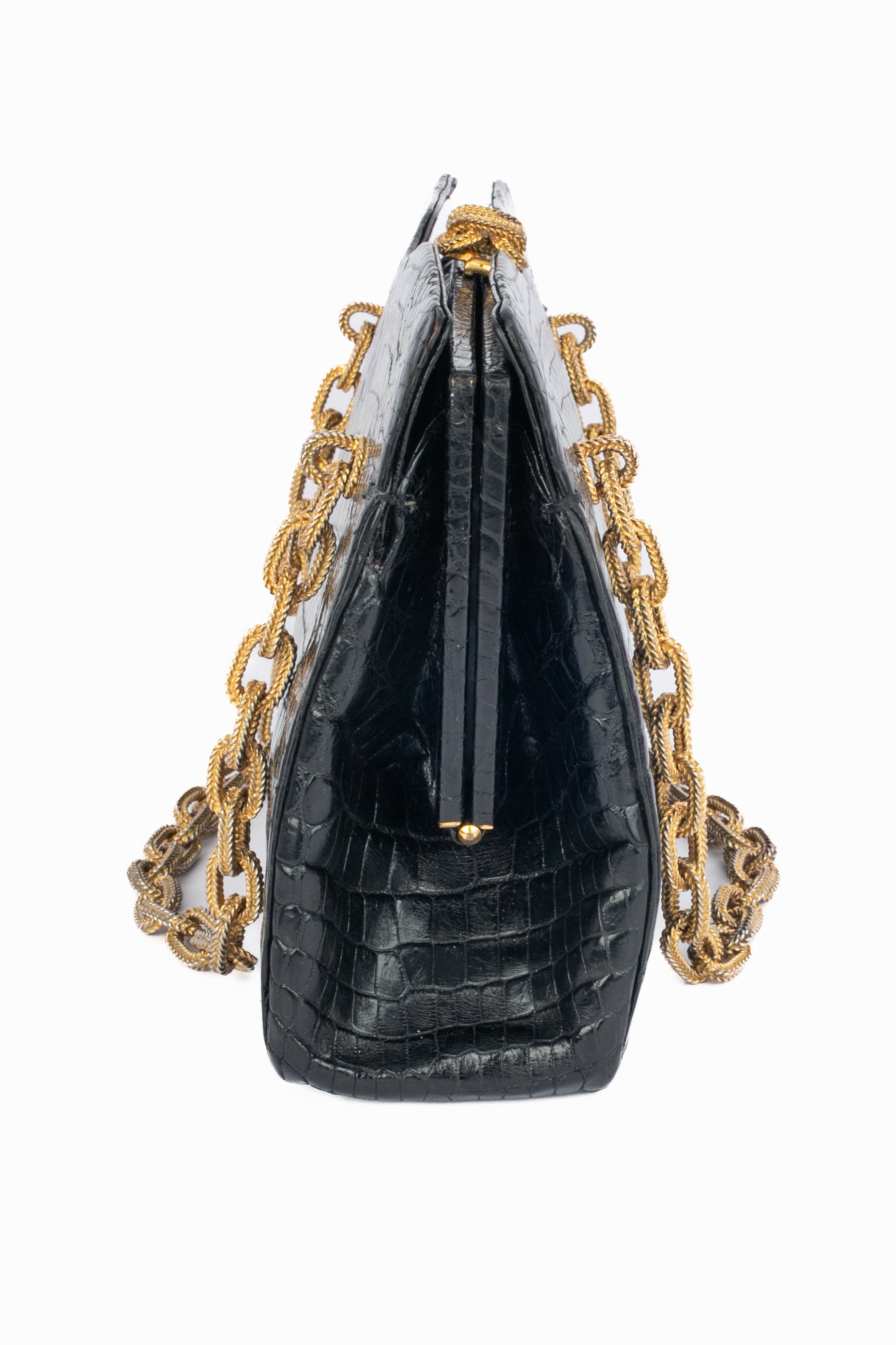 Sac en crocodile noir Morabito