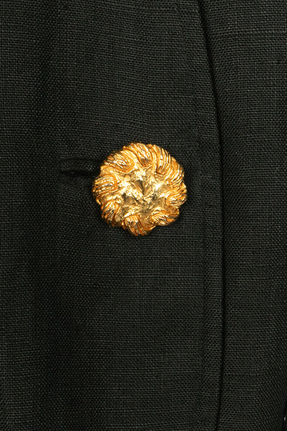 Veste en lin noir Christian Lacroix 1990's