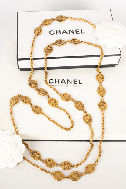 Collier doré Chanel 1980's