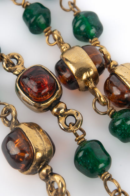 Collier de perles vertes Chanel 1984
