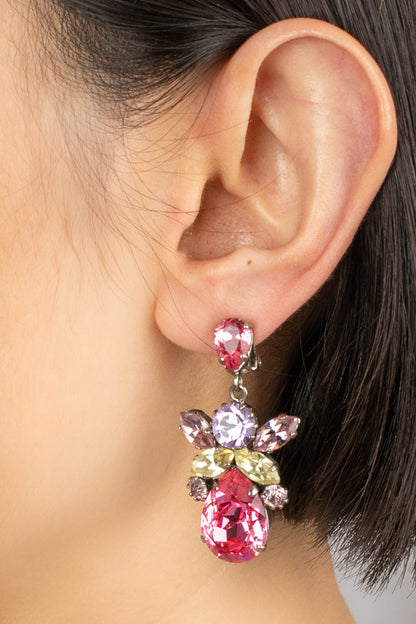 Boucles d'oreilles strassées Dior